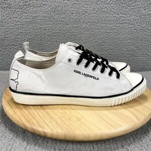 Karl Lagerfeld Paris Canvas Shoes Mens Size 13 Low Top Sneakers Cow Fur Dyed